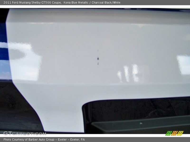 Kona Blue Metallic / Charcoal Black/White 2011 Ford Mustang Shelby GT500 Coupe