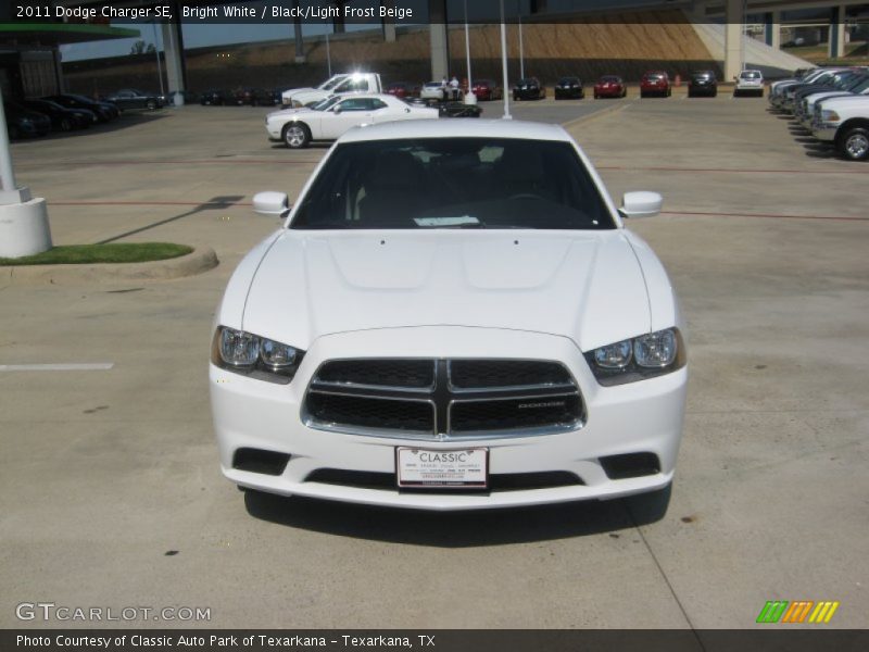 Bright White / Black/Light Frost Beige 2011 Dodge Charger SE