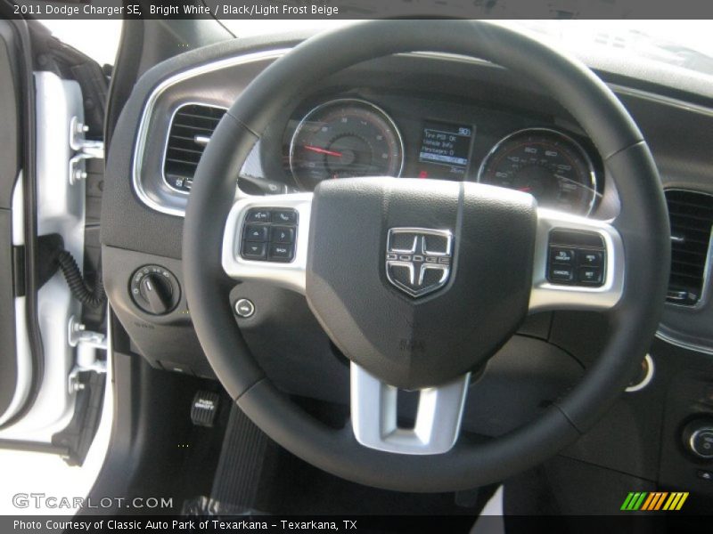 Bright White / Black/Light Frost Beige 2011 Dodge Charger SE