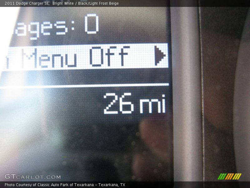 Bright White / Black/Light Frost Beige 2011 Dodge Charger SE