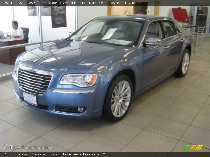 Sapphire Crystal Metallic / Dark Frost Beige/Light Frost Beige 2011 Chrysler 300 C Hemi