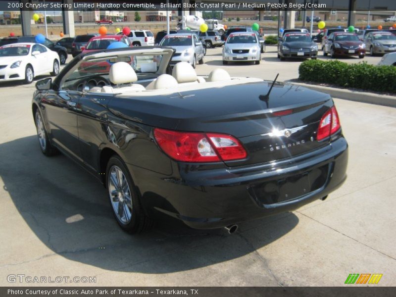 Brilliant Black Crystal Pearl / Medium Pebble Beige/Cream 2008 Chrysler Sebring Limited Hardtop Convertible