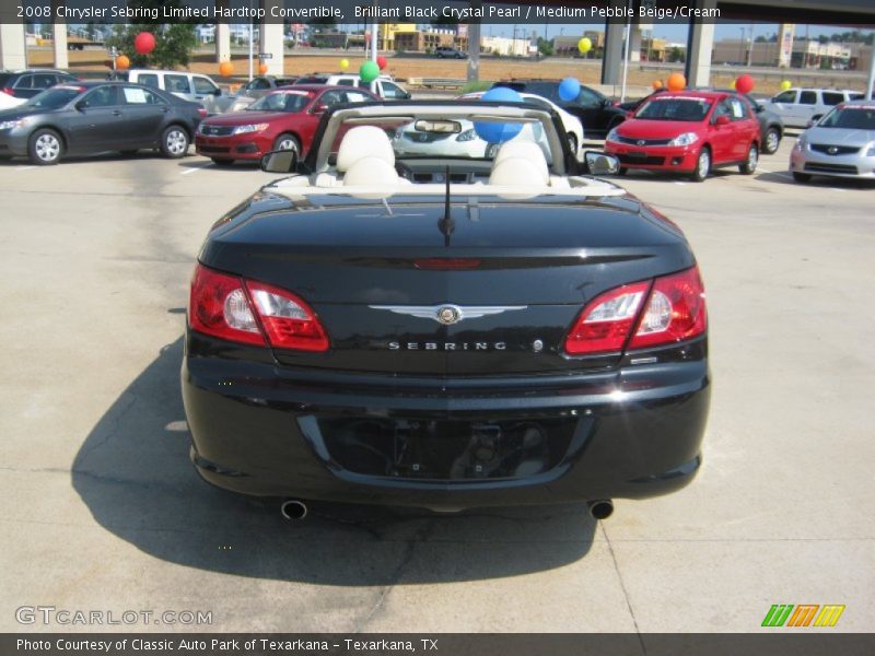 Brilliant Black Crystal Pearl / Medium Pebble Beige/Cream 2008 Chrysler Sebring Limited Hardtop Convertible