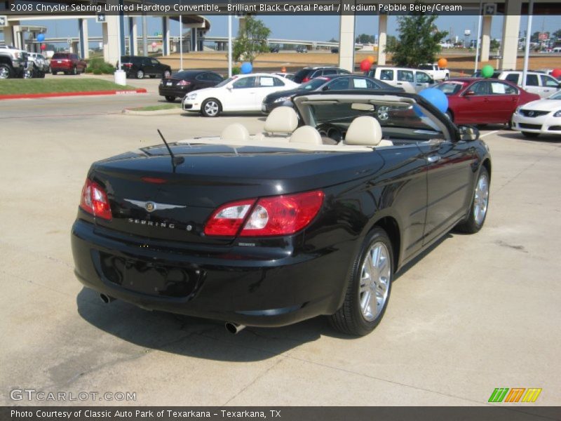 Brilliant Black Crystal Pearl / Medium Pebble Beige/Cream 2008 Chrysler Sebring Limited Hardtop Convertible