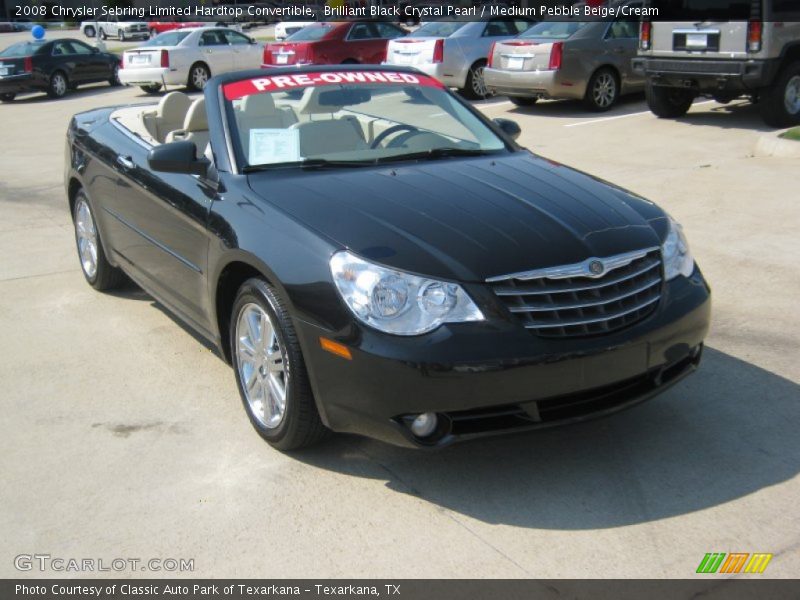 Brilliant Black Crystal Pearl / Medium Pebble Beige/Cream 2008 Chrysler Sebring Limited Hardtop Convertible