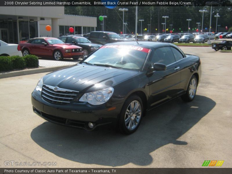 Brilliant Black Crystal Pearl / Medium Pebble Beige/Cream 2008 Chrysler Sebring Limited Hardtop Convertible