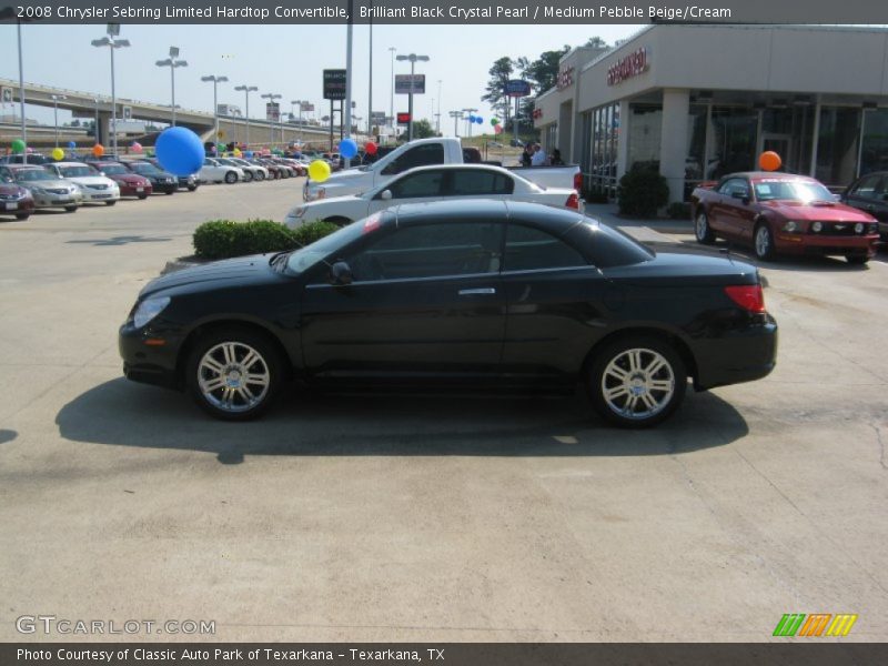 Brilliant Black Crystal Pearl / Medium Pebble Beige/Cream 2008 Chrysler Sebring Limited Hardtop Convertible
