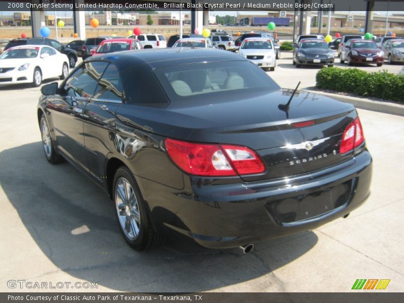 Brilliant Black Crystal Pearl / Medium Pebble Beige/Cream 2008 Chrysler Sebring Limited Hardtop Convertible