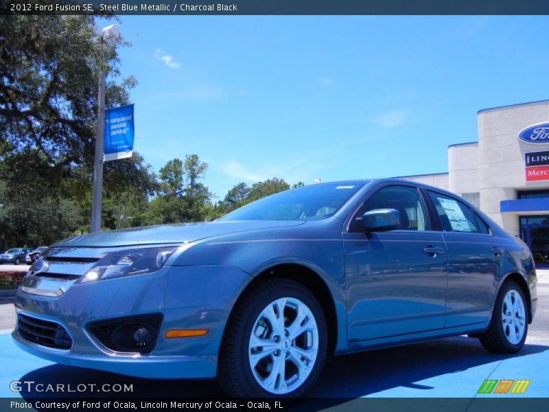 Steel Blue Metallic / Charcoal Black 2012 Ford Fusion SE