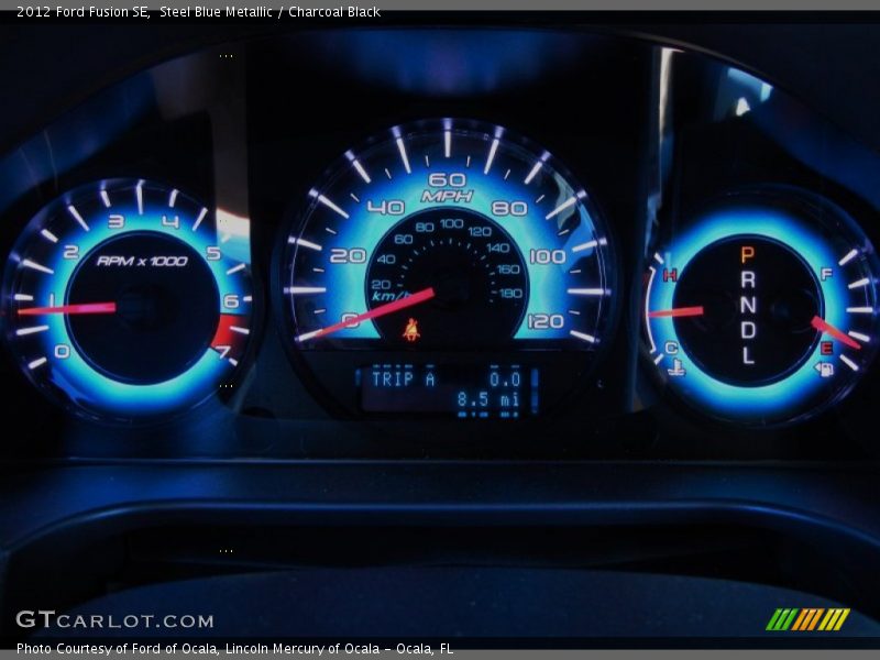 Steel Blue Metallic / Charcoal Black 2012 Ford Fusion SE