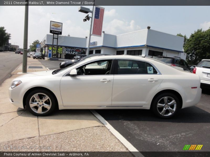 White Diamond Tricoat / Ebony 2011 Chevrolet Malibu LT