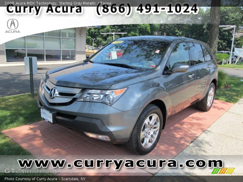 Sterling Gray Metallic / Taupe 2008 Acura MDX Technology