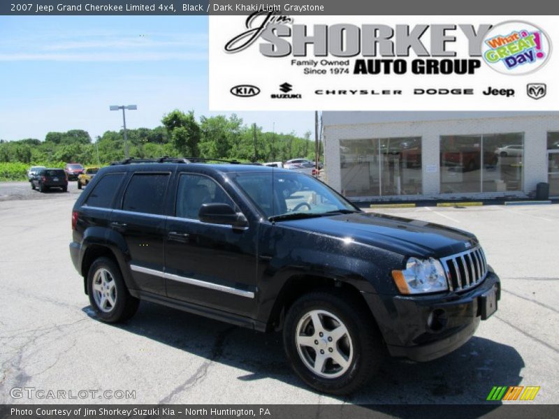 Black / Dark Khaki/Light Graystone 2007 Jeep Grand Cherokee Limited 4x4