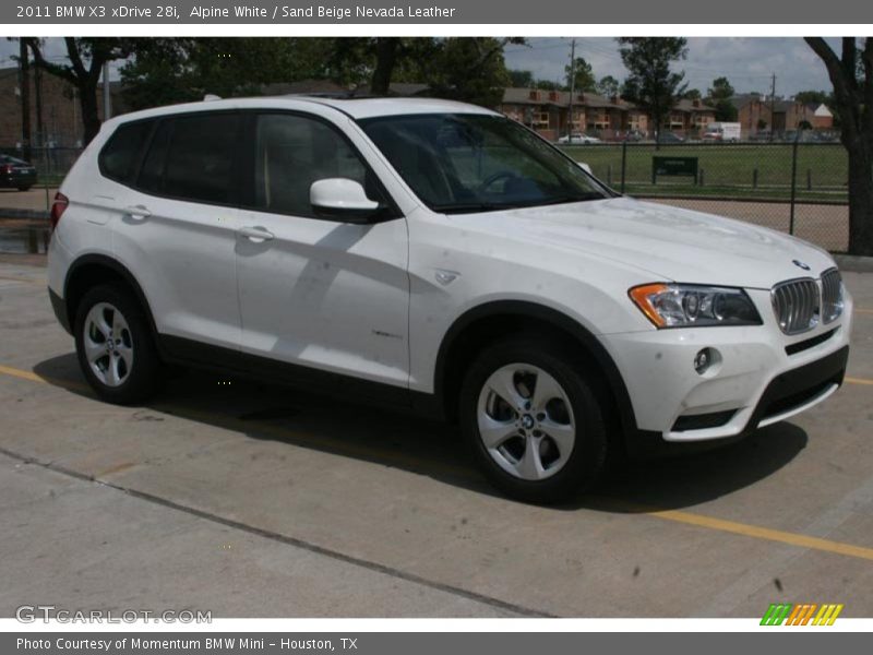 Alpine White / Sand Beige Nevada Leather 2011 BMW X3 xDrive 28i