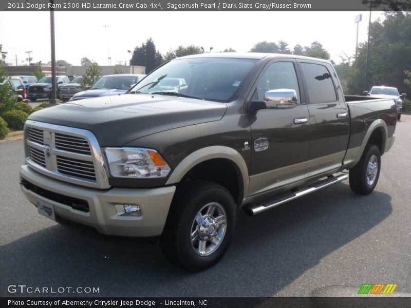 Sagebrush Pearl / Dark Slate Gray/Russet Brown 2011 Dodge Ram 2500 HD Laramie Crew Cab 4x4