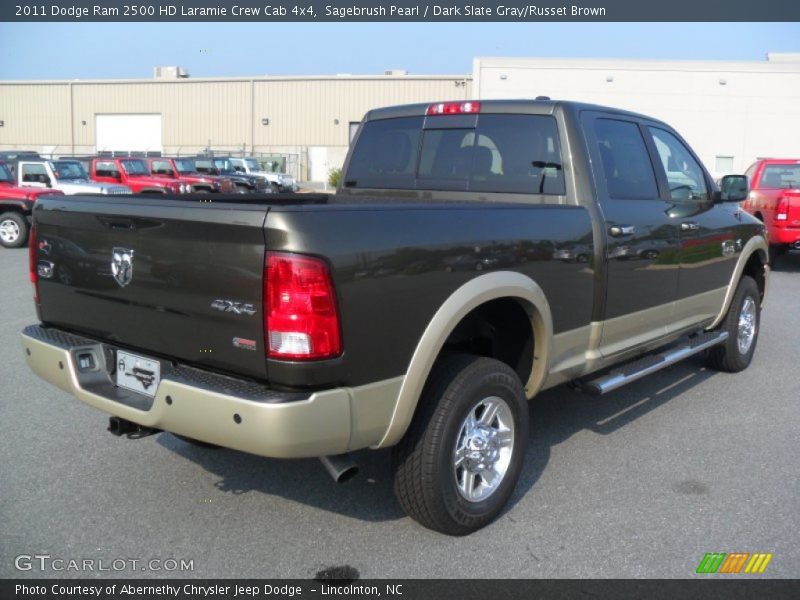 Sagebrush Pearl / Dark Slate Gray/Russet Brown 2011 Dodge Ram 2500 HD Laramie Crew Cab 4x4