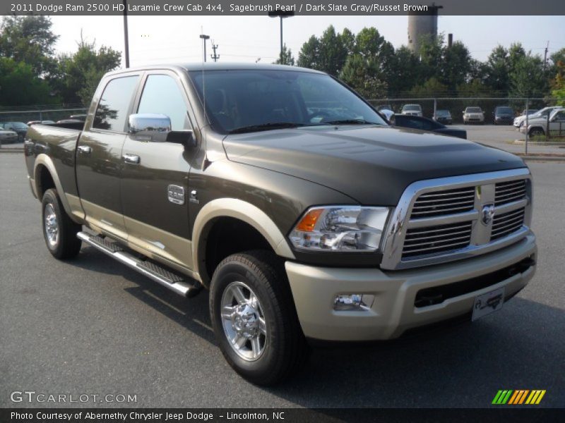 Sagebrush Pearl / Dark Slate Gray/Russet Brown 2011 Dodge Ram 2500 HD Laramie Crew Cab 4x4