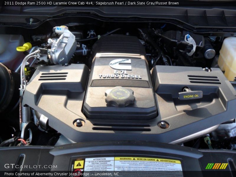 Sagebrush Pearl / Dark Slate Gray/Russet Brown 2011 Dodge Ram 2500 HD Laramie Crew Cab 4x4