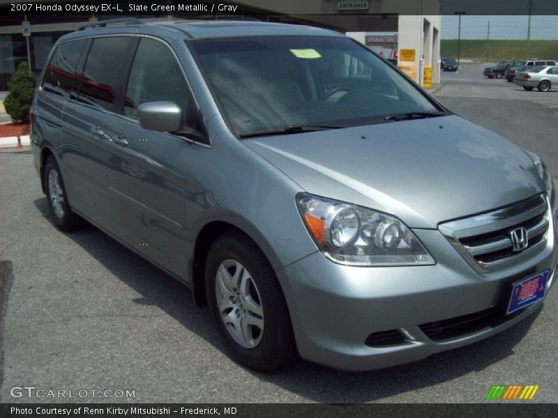 Slate Green Metallic / Gray 2007 Honda Odyssey EX-L