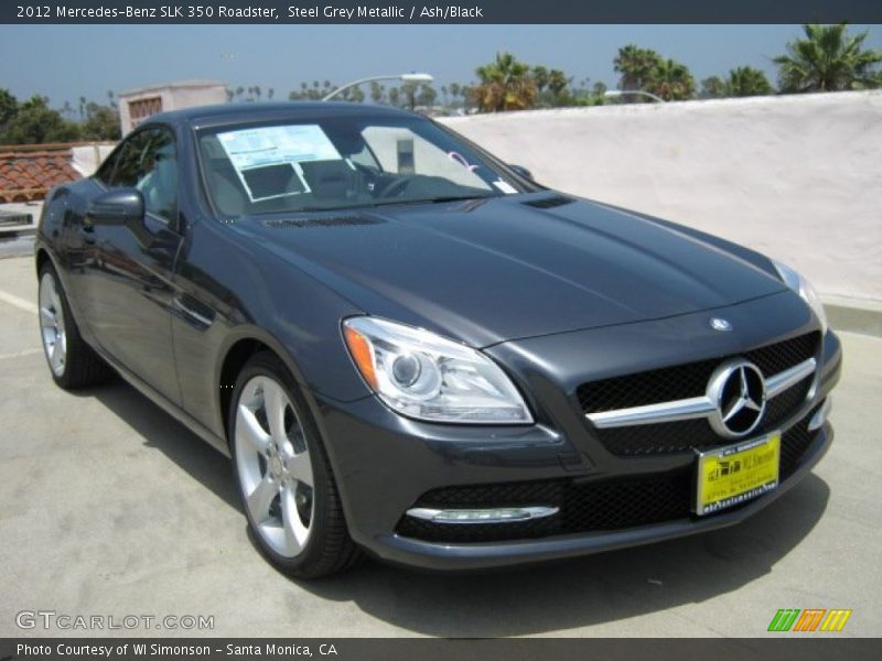 Steel Grey Metallic / Ash/Black 2012 Mercedes-Benz SLK 350 Roadster
