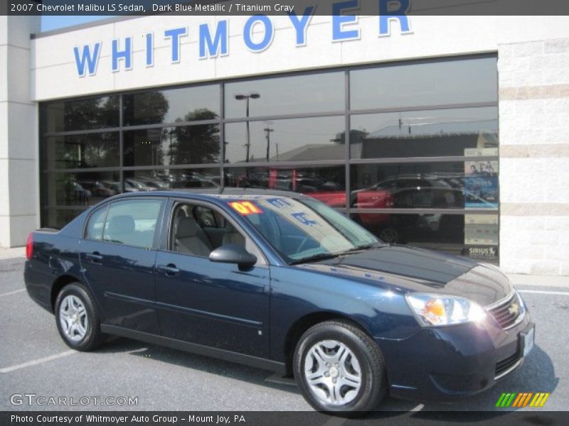 Dark Blue Metallic / Titanium Gray 2007 Chevrolet Malibu LS Sedan