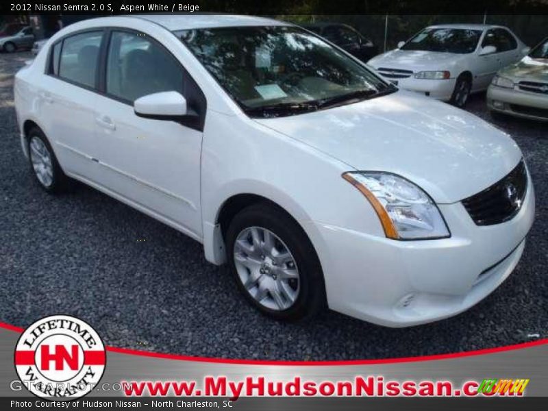 Aspen White / Beige 2012 Nissan Sentra 2.0 S