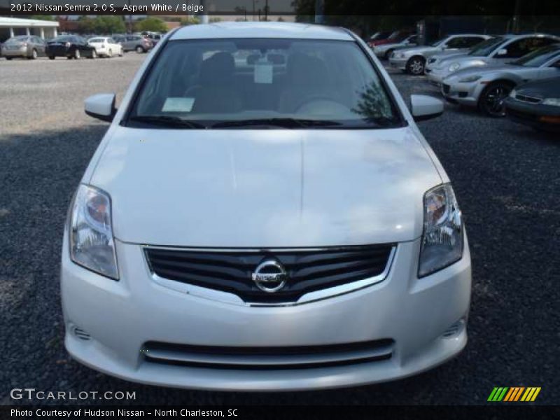 Aspen White / Beige 2012 Nissan Sentra 2.0 S