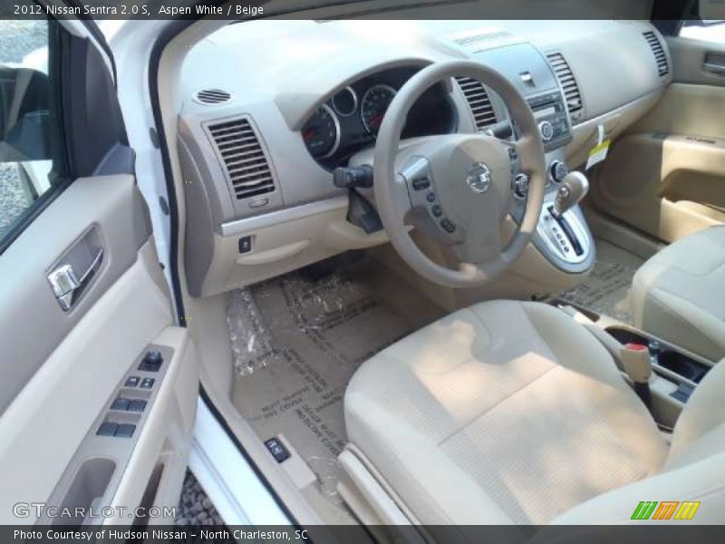 Aspen White / Beige 2012 Nissan Sentra 2.0 S