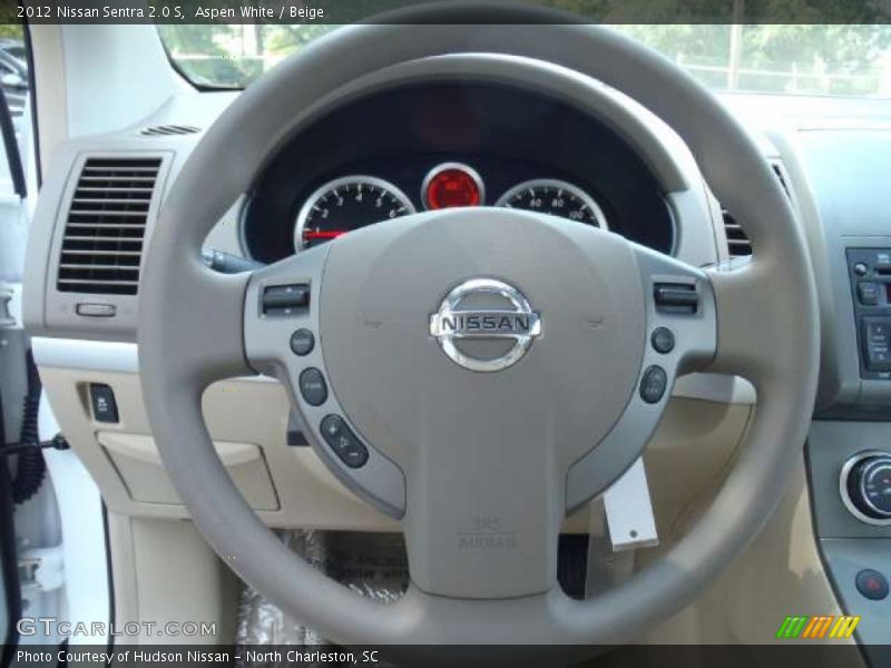 Aspen White / Beige 2012 Nissan Sentra 2.0 S