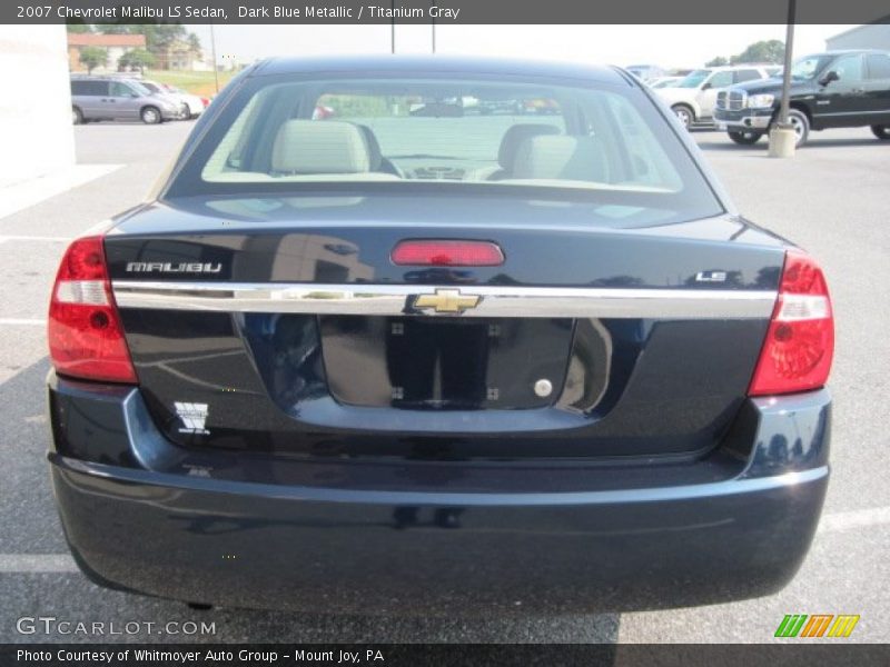 Dark Blue Metallic / Titanium Gray 2007 Chevrolet Malibu LS Sedan