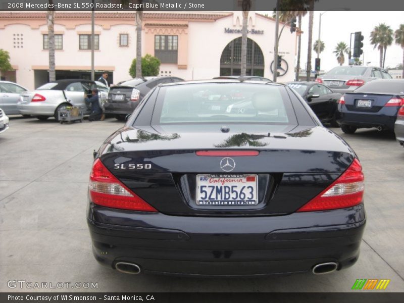 Capri Blue Metallic / Stone 2008 Mercedes-Benz SL 550 Roadster