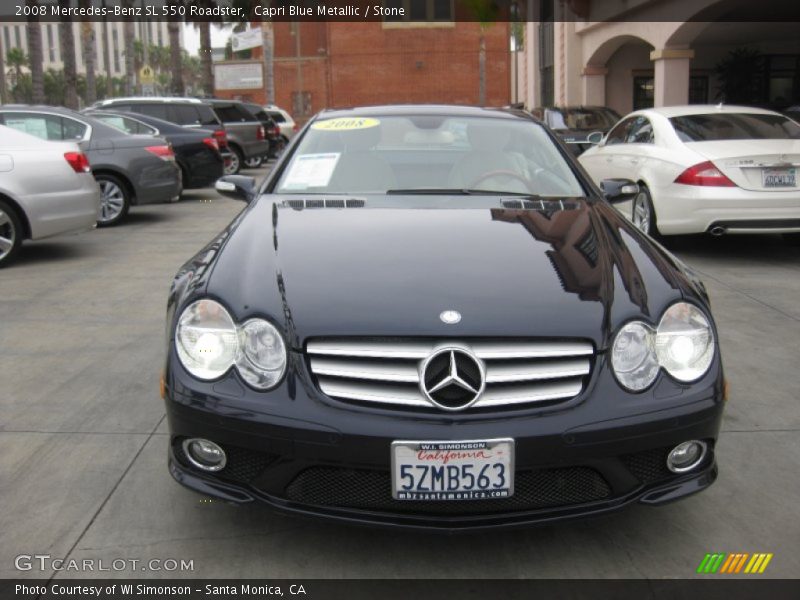 Capri Blue Metallic / Stone 2008 Mercedes-Benz SL 550 Roadster