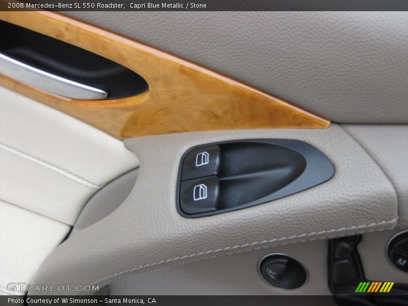 Capri Blue Metallic / Stone 2008 Mercedes-Benz SL 550 Roadster