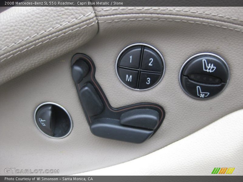 Capri Blue Metallic / Stone 2008 Mercedes-Benz SL 550 Roadster