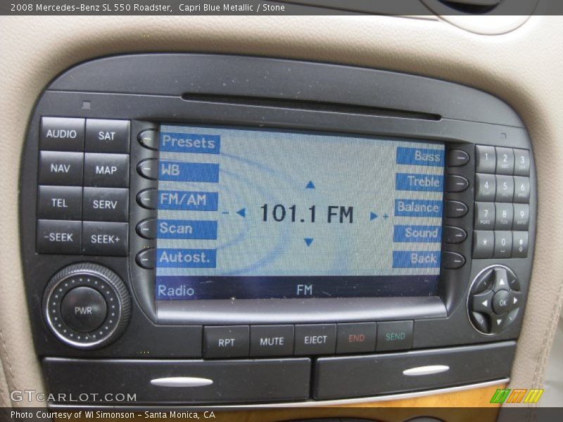 Capri Blue Metallic / Stone 2008 Mercedes-Benz SL 550 Roadster