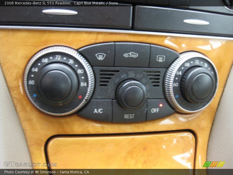 Capri Blue Metallic / Stone 2008 Mercedes-Benz SL 550 Roadster
