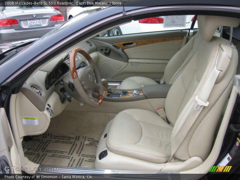 Capri Blue Metallic / Stone 2008 Mercedes-Benz SL 550 Roadster