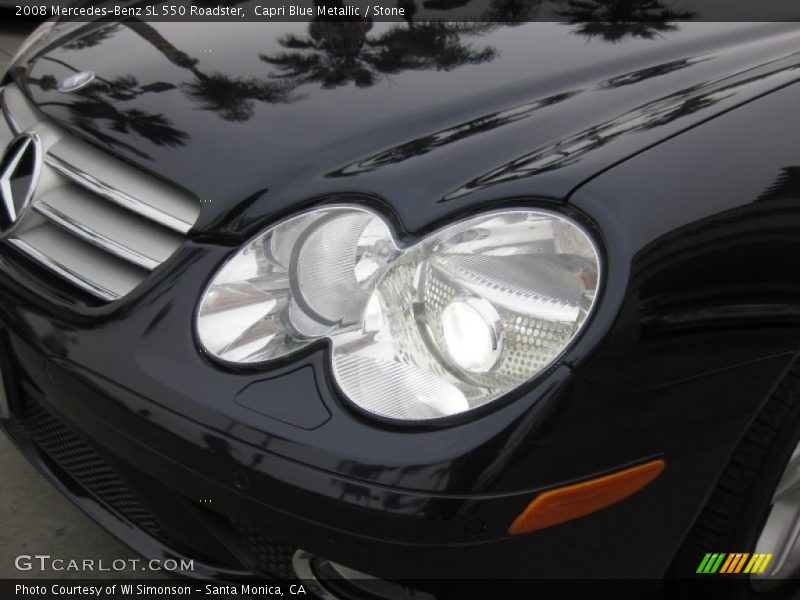 Capri Blue Metallic / Stone 2008 Mercedes-Benz SL 550 Roadster