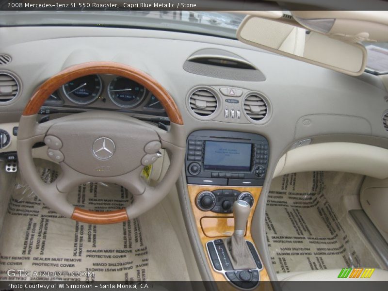 Capri Blue Metallic / Stone 2008 Mercedes-Benz SL 550 Roadster