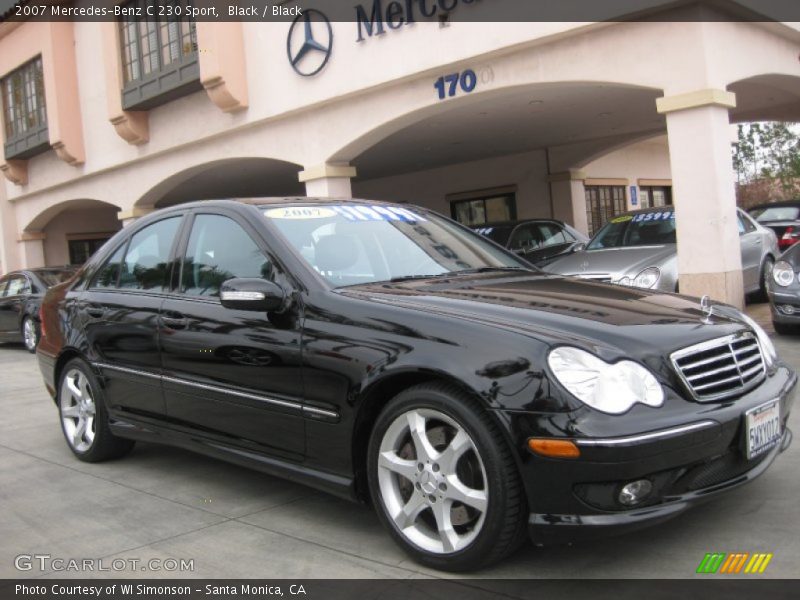 Black / Black 2007 Mercedes-Benz C 230 Sport