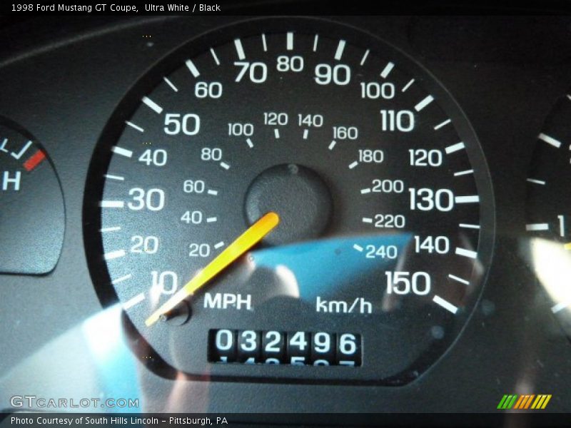 Ultra White / Black 1998 Ford Mustang GT Coupe