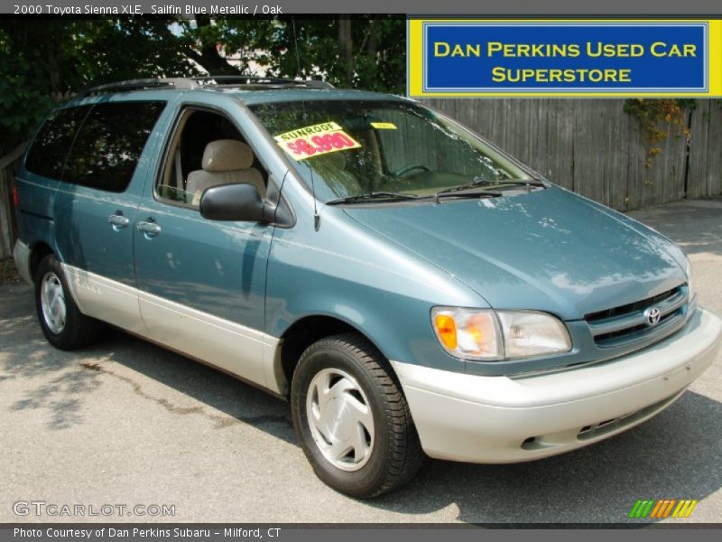 Sailfin Blue Metallic / Oak 2000 Toyota Sienna XLE