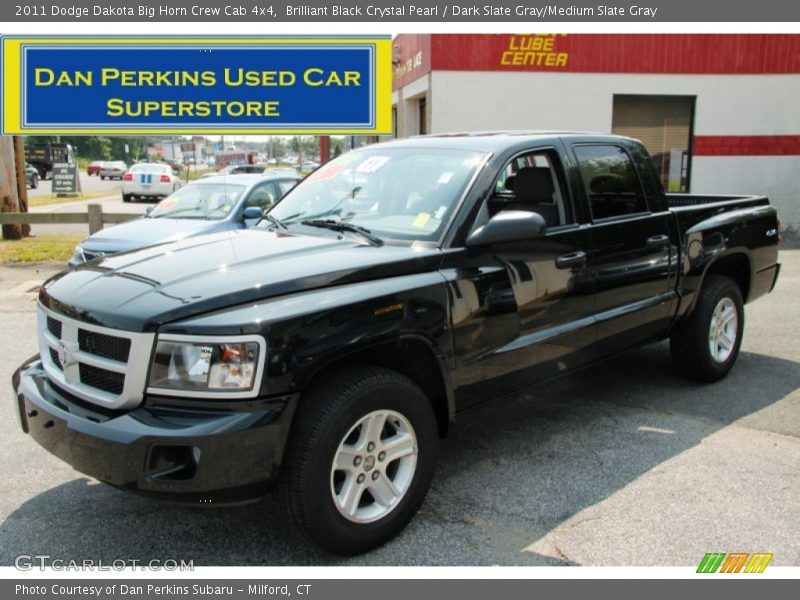 Brilliant Black Crystal Pearl / Dark Slate Gray/Medium Slate Gray 2011 Dodge Dakota Big Horn Crew Cab 4x4