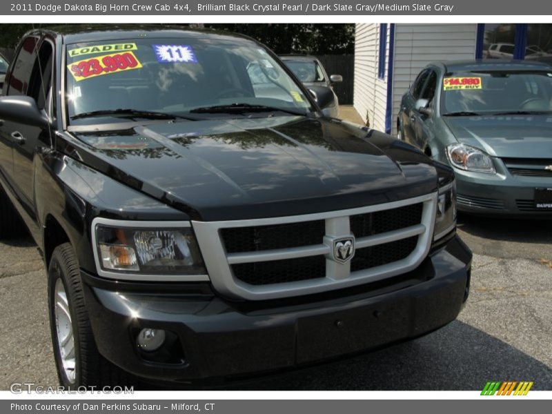 Brilliant Black Crystal Pearl / Dark Slate Gray/Medium Slate Gray 2011 Dodge Dakota Big Horn Crew Cab 4x4