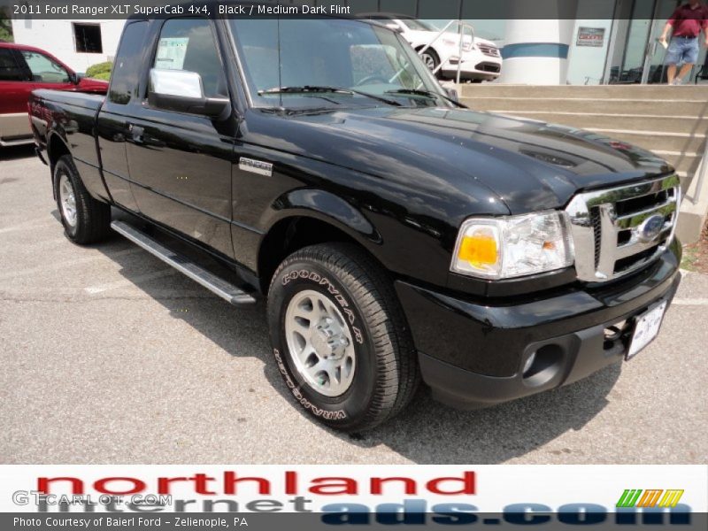 Black / Medium Dark Flint 2011 Ford Ranger XLT SuperCab 4x4