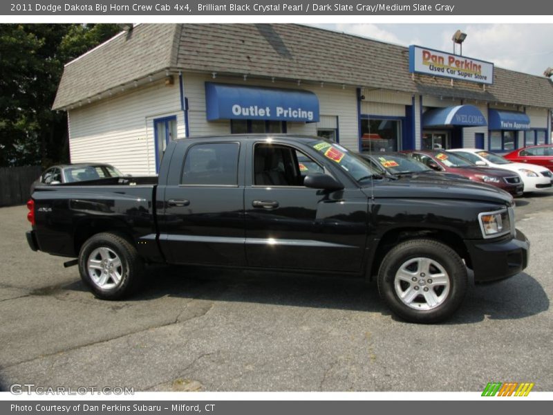 Brilliant Black Crystal Pearl / Dark Slate Gray/Medium Slate Gray 2011 Dodge Dakota Big Horn Crew Cab 4x4