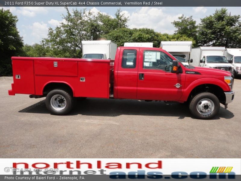 Vermillion Red / Steel 2011 Ford F350 Super Duty XL SuperCab 4x4 Chassis Commercial