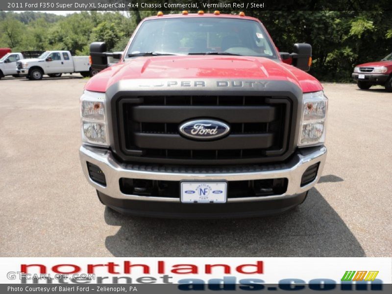 Vermillion Red / Steel 2011 Ford F350 Super Duty XL SuperCab 4x4 Chassis Commercial