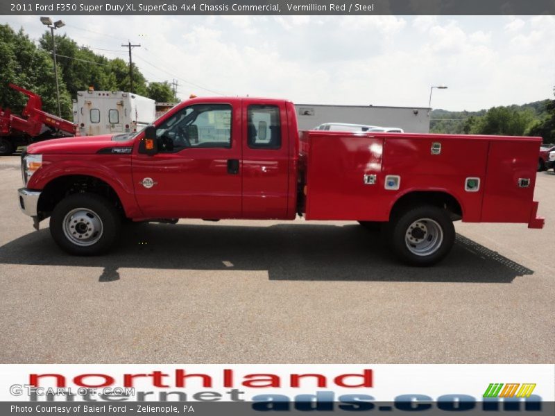 Vermillion Red / Steel 2011 Ford F350 Super Duty XL SuperCab 4x4 Chassis Commercial