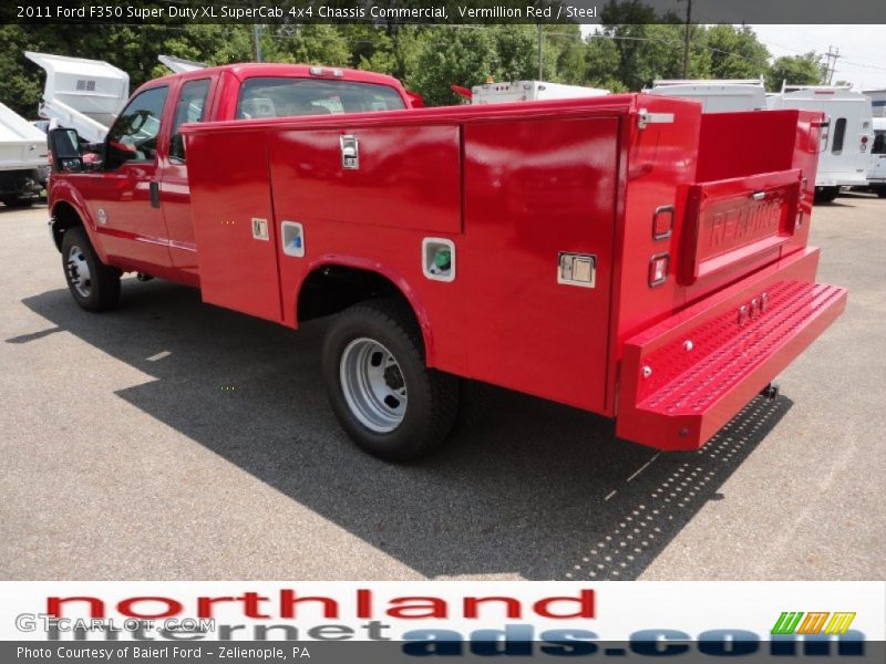 Vermillion Red / Steel 2011 Ford F350 Super Duty XL SuperCab 4x4 Chassis Commercial